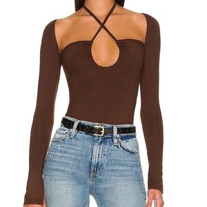 Superdown Storme Bodysuit in Chocolate